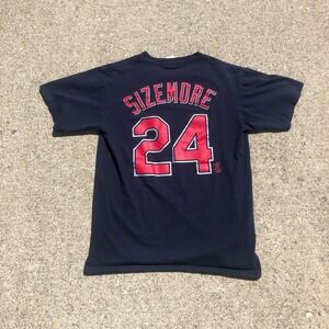 Vintage Y2K Cleveland Indians Grady Sizemore #24 Jersey Shirt Tee Size Medium